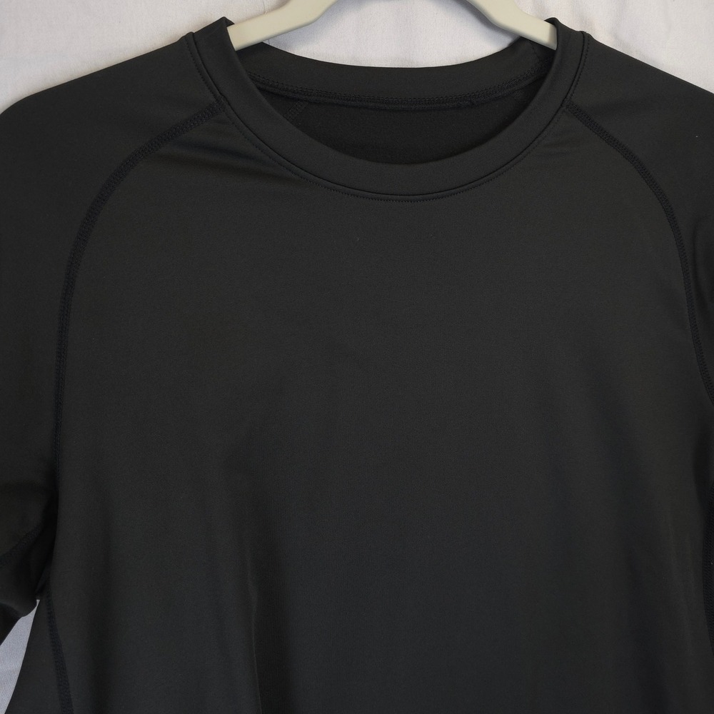 Men Black Long Sleeve Set of 3 Layering Shirt Crew Neck Stretch Men L Workwear - Picture 7 of 10